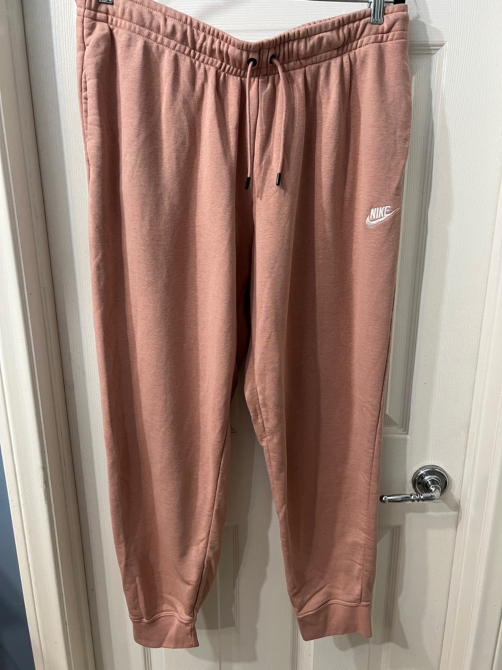 Nike Sweatpants Joggers Pink Embroidered Swoosh Athleisure Size XL